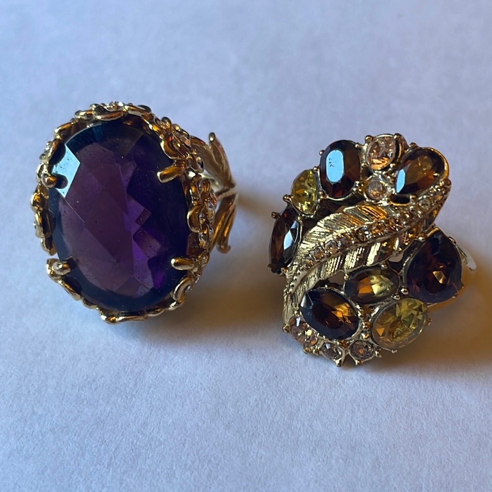Set of Two Gold-Toned Rings by Monet